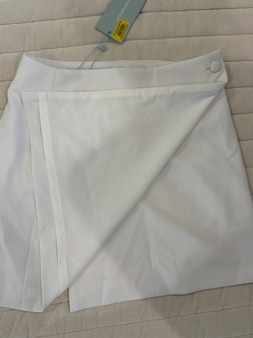 ANTONIO MELANI White Wrap-Style Mini Skirt